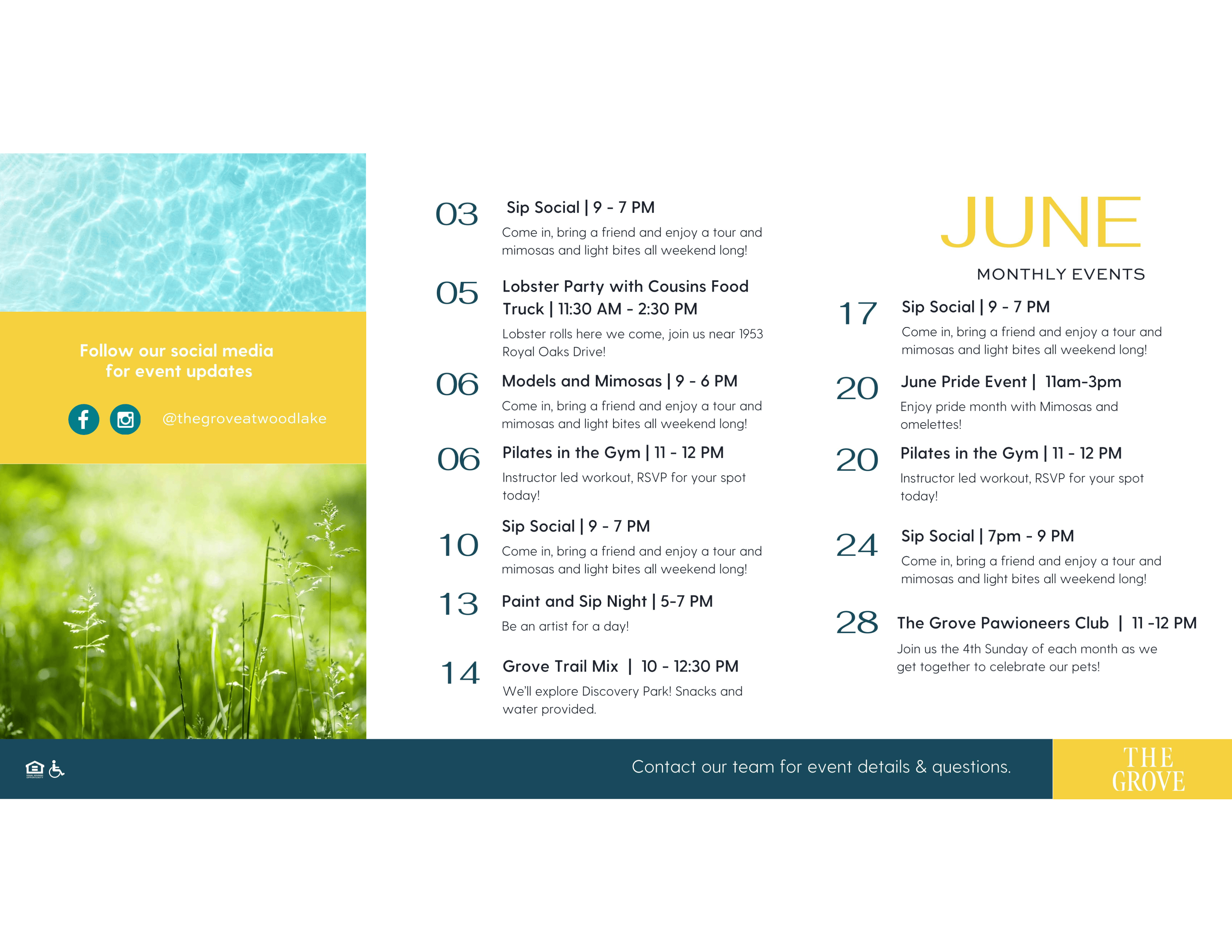 a calendar of events